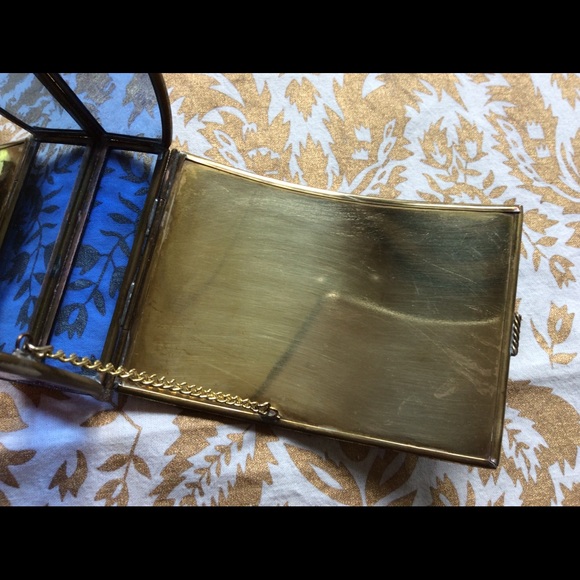 Vintage Via Vermont Guardian Angel Glass Brass Box - Picture 9 of 14